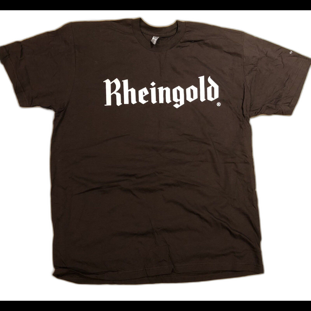 NEW! Retro Vintage Rheingold Beer Classic NY‎ Brown T-Shirt Men's Medium NOS